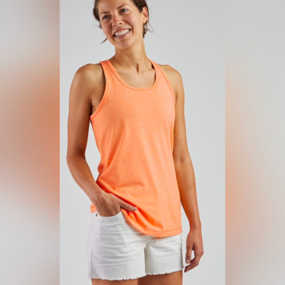 Title Nine Neon Peach Racerback Tank Top